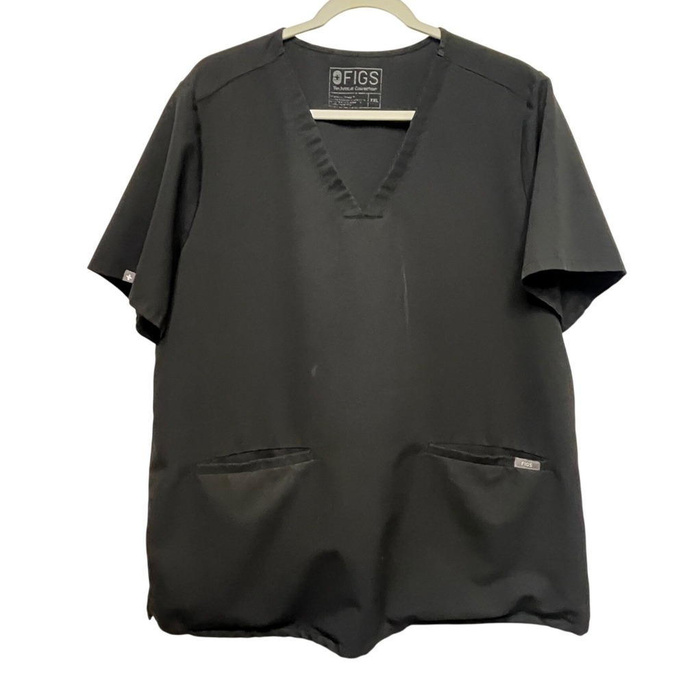 FIGS Scrub Shirt Top Womens XXL Black Casma Technical Collection FW1100